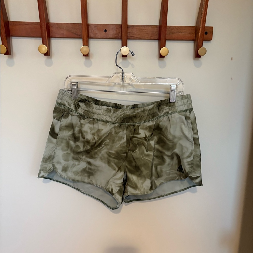 adidas Olive Tie-Dye Women's Athletic Shorts